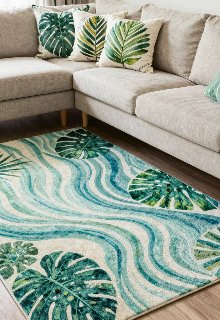 16 Organic Living Room Ideas: Natural Calm and Warm - 14. Incorporating Natural Patterns 1