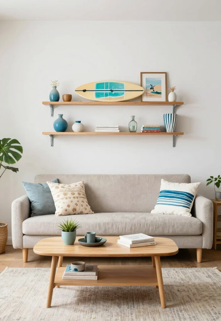 16 Surf Living Room Ideas: Breezy Coastal Cool - 15. Functional Small Space Solutions 1