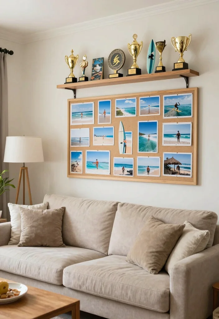 16 Surf Living Room Ideas: Breezy Coastal Cool - 16. Personalized Touches 1