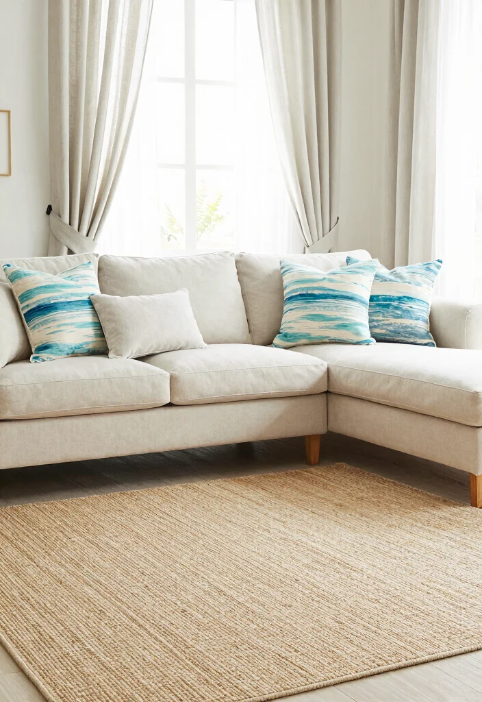 16 Surf Living Room Ideas: Breezy Coastal Cool - 9. Beach Themed Textiles 1