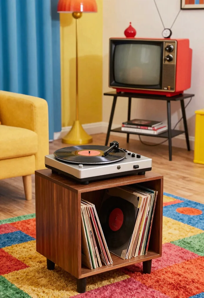 17 80s Living Room Aesthetic Ideas: Retro Bold Nostalgia - 12. Multimedia and Technology 1