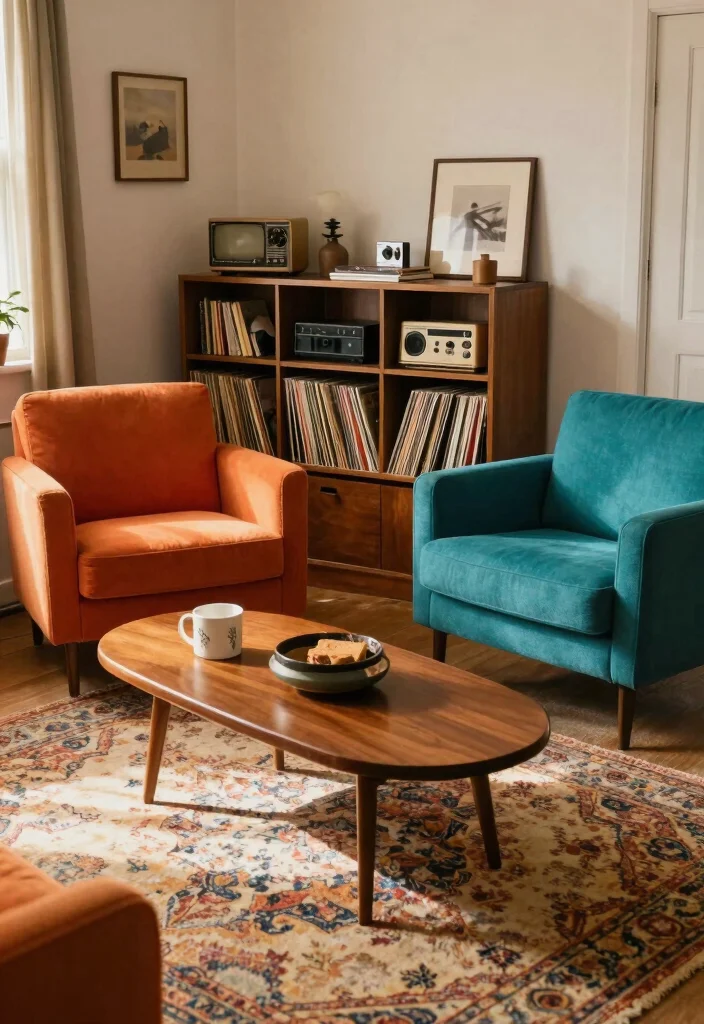 17 80s Living Room Aesthetic Ideas: Retro Bold Nostalgia - 3. Vintage Furniture Finds 1