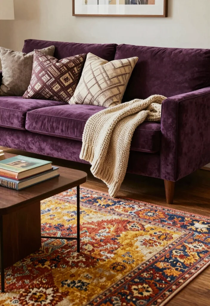 17 80s Living Room Aesthetic Ideas: Retro Bold Nostalgia - 6. Textured Fabrics and Patterns 1