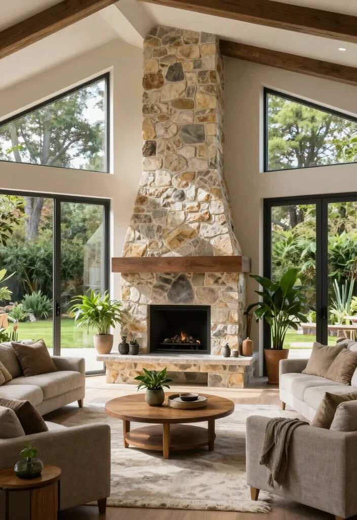 17 Chimney Living Room Ideas: Cozy Focal Point Designs - 17. Outdoor Integration: Bringing the Outdoors In 1