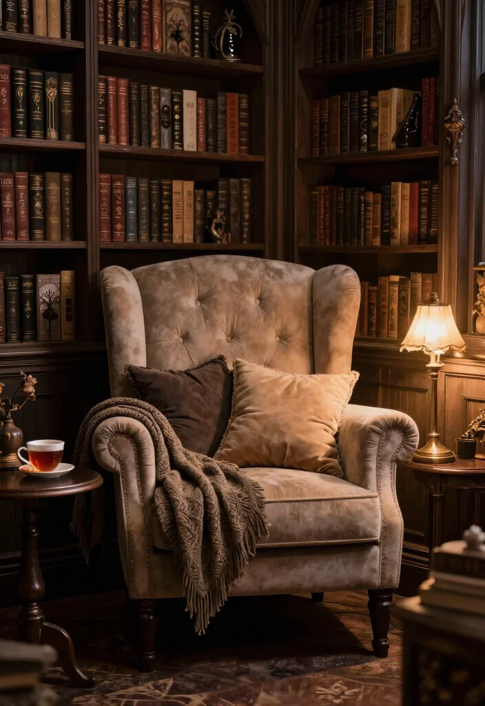 17 Goth Living Room Ideas: Dark, Moody, and Dramatic - 17. Create a Cozy Nook 1