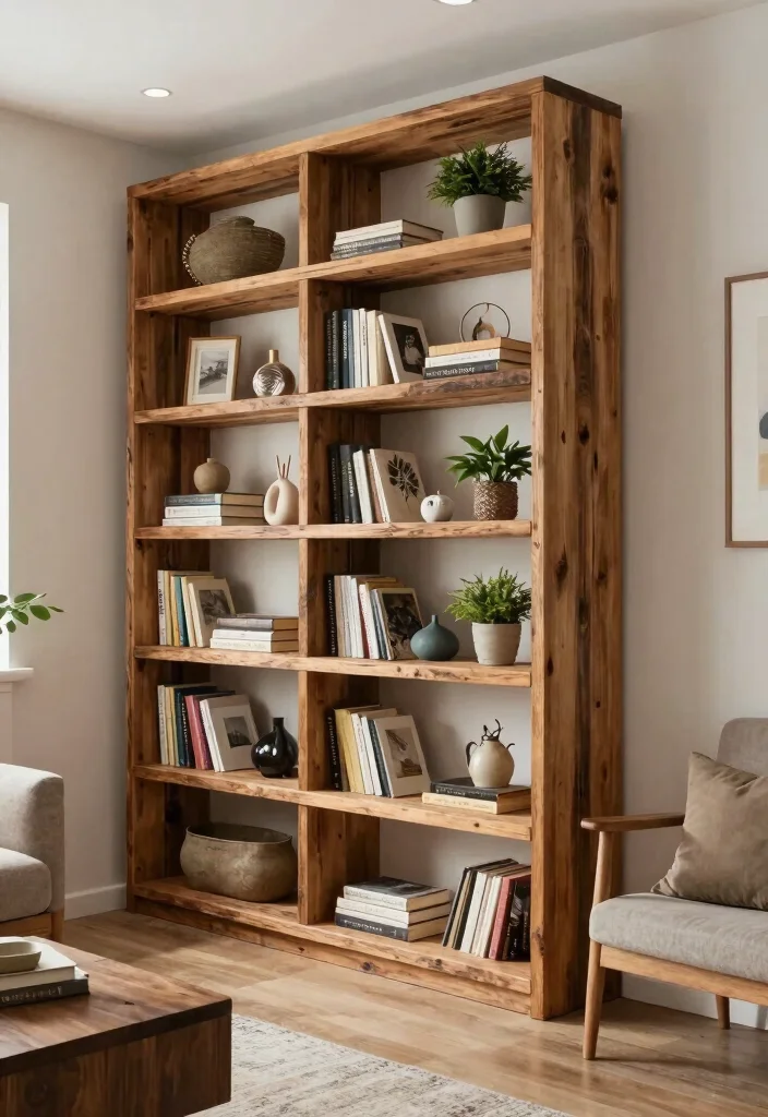17 Living Room Accessories Ideas That Instantly Elevate Style - 15. Sustainable Bookshelves 1