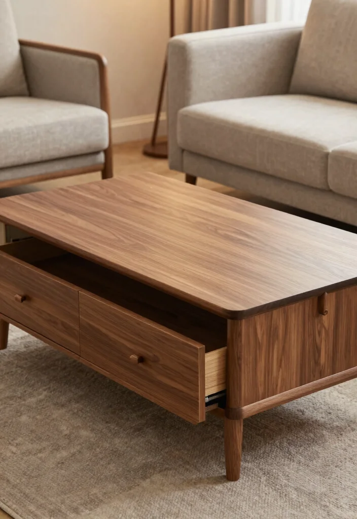 17 Living Room Closet Ideas for Hidden Storage Solutions - 5. Under-Table Storage Drawers 1