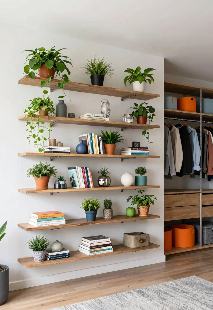 17 Living Room Closet Ideas for Hidden Storage Solutions - 6. Wall-Mounted Storage Solutions 1