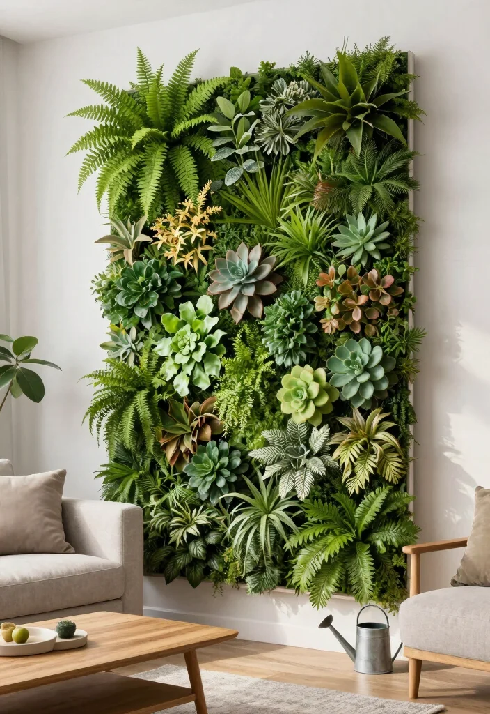 17 Living Room Separator Ideas for Smart Space Division - 4. Plant Walls 1