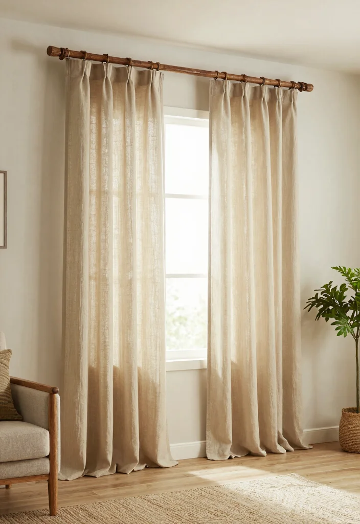 17 Living Room Window Decor Ideas Frame the View Beautifully - 5. Eco-Friendly Curtain Rods 1