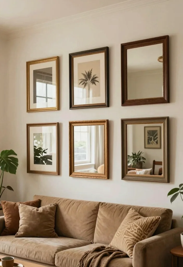 17 Living Room Window Decor Ideas Frame the View Beautifully - 9. Vintage Window Frames as Decor 1