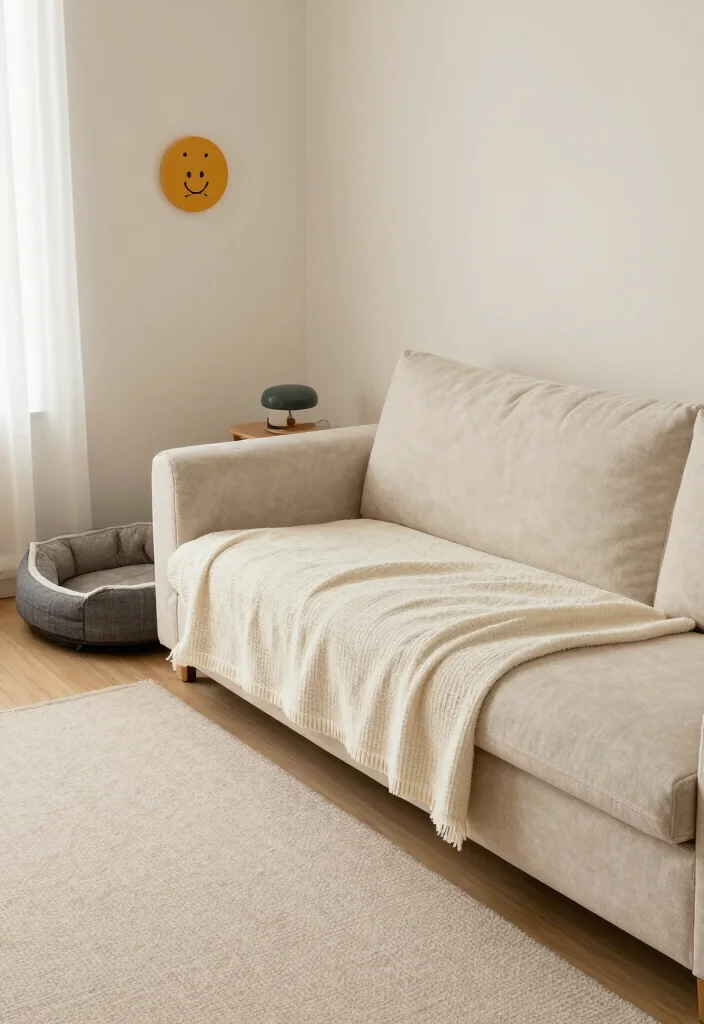 17 Narrow Living Room Design Ideas: Smart Space Solutions - 14. Pet-Friendly Decor 1