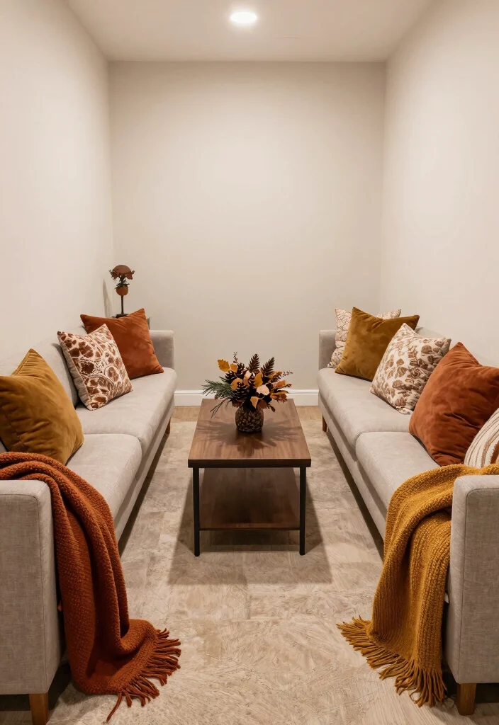 17 Narrow Living Room Design Ideas: Smart Space Solutions - 17. Seasonal Decor Updates 1