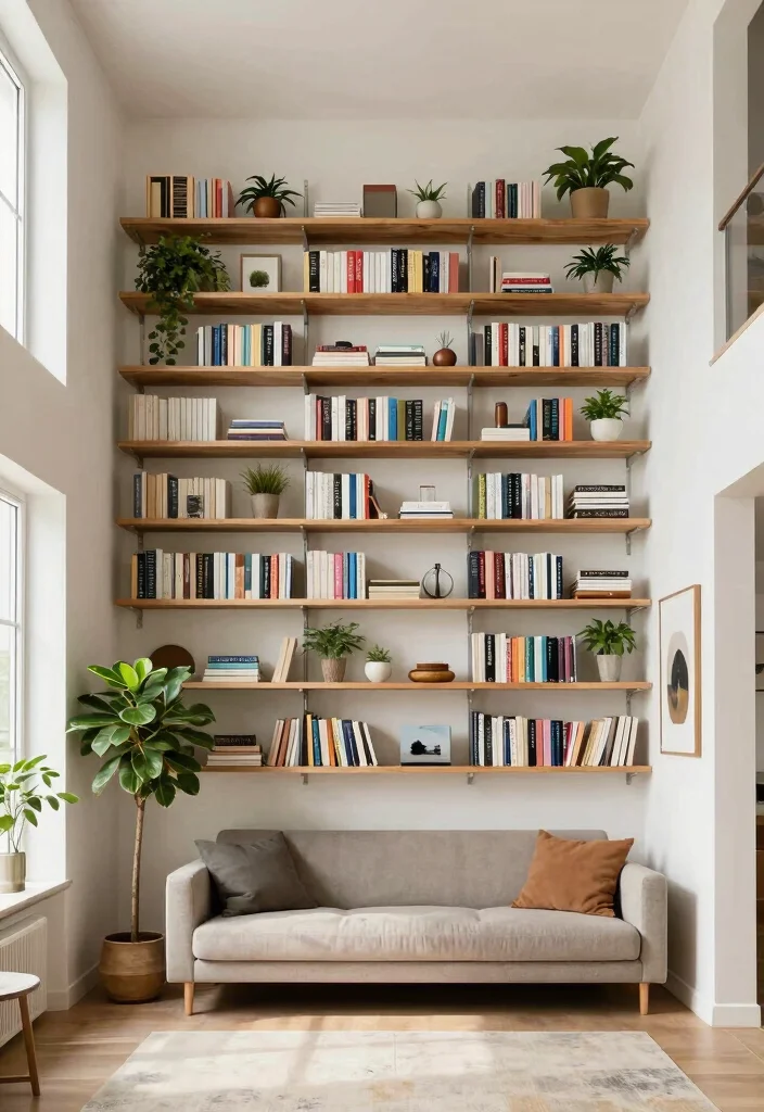 17 Narrow Living Room Design Ideas: Smart Space Solutions - 3. Vertical Storage Solutions 1