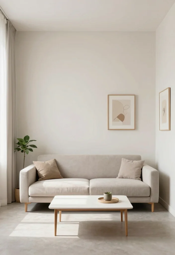 17 Narrow Living Room Design Ideas: Smart Space Solutions - 7. Minimalist Decor 1