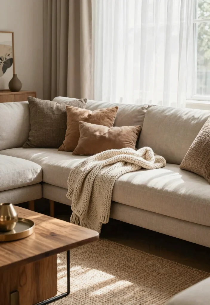 17 Narrow Living Room Design Ideas: Smart Space Solutions - 8. Textured Fabrics 1