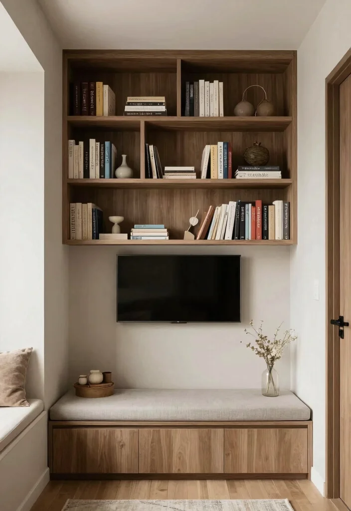 17 Narrow Living Room Design Ideas: Smart Space Solutions - 9. Custom Built-ins 1