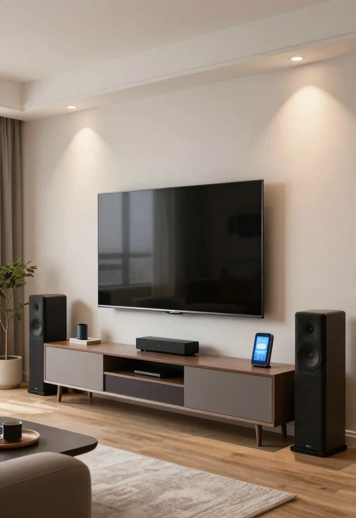 17 Second Living Room Ideas for Flexible Extra Spaces - 16. Modern Technology Integration 1