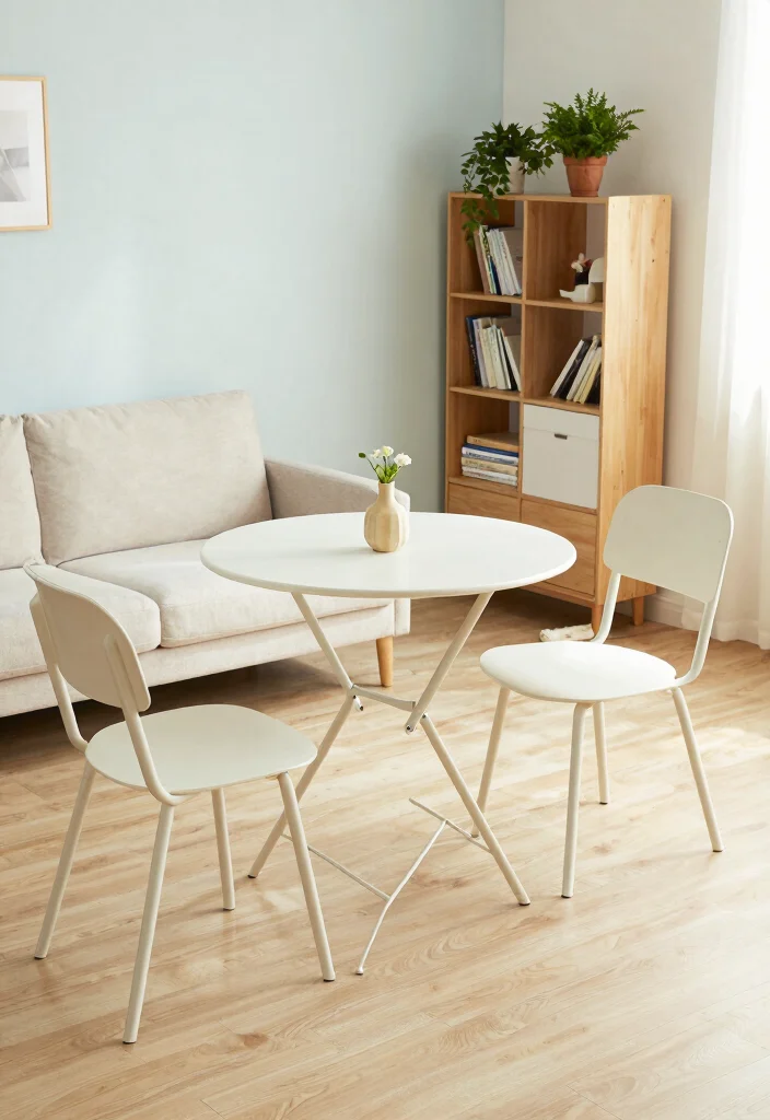 17 Second Living Room Ideas for Flexible Extra Spaces - 2. Clever Use of Folding Furniture 1