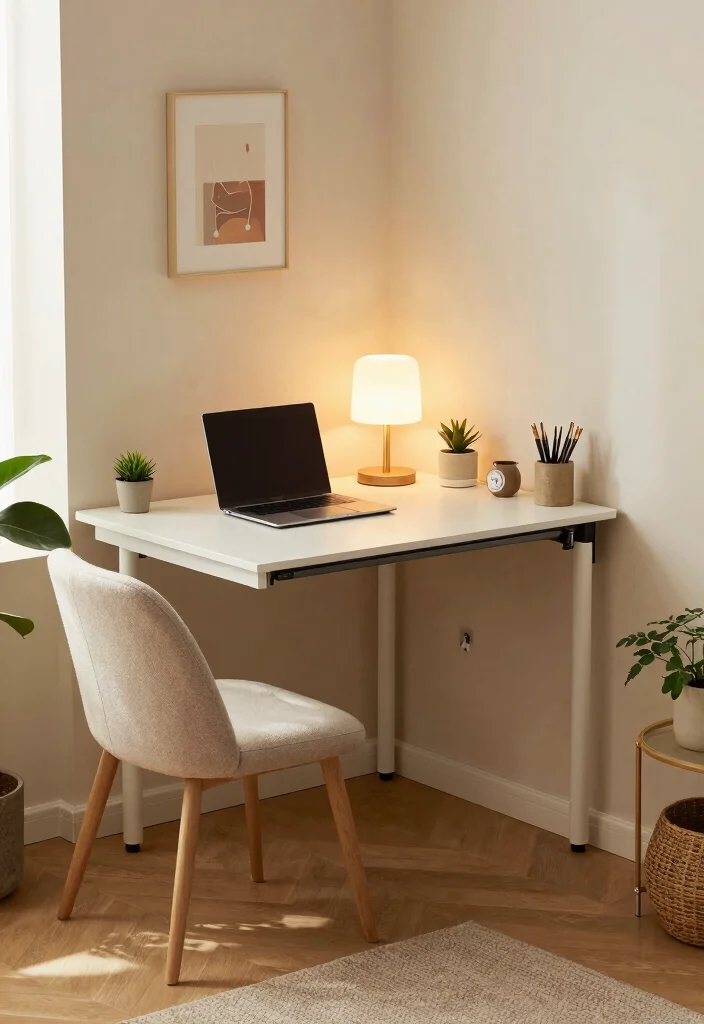 17 Second Living Room Ideas for Flexible Extra Spaces - 3. Pull-Out Desks for a Home Office 1