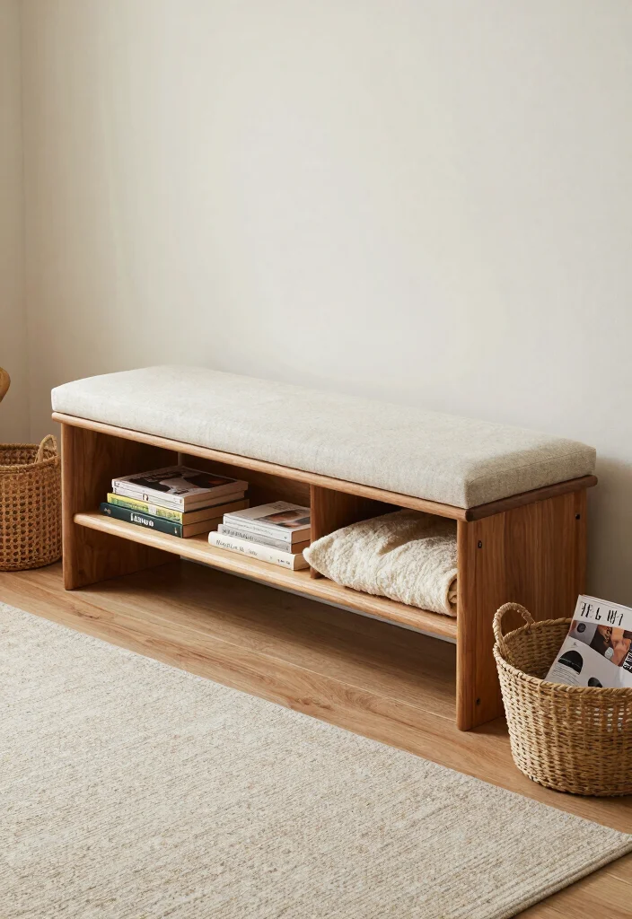 17 Second Living Room Ideas for Flexible Extra Spaces - 5. Multi-Purpose Storage Solutions 1