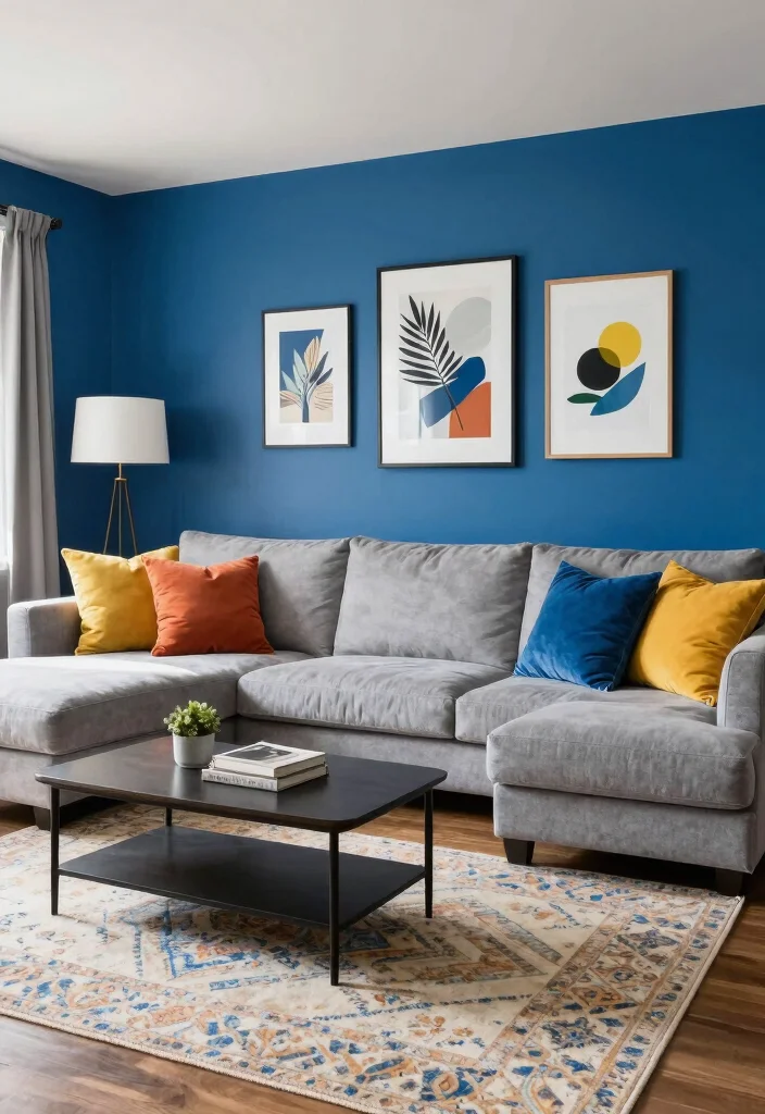 17 Second Living Room Ideas for Flexible Extra Spaces - 7. Colorful Accent Walls 1
