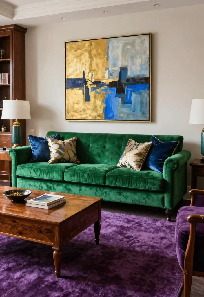 18 Colorful Living Room Inspiration Ideas Full of Personality - 1. Bold Jewel Tones 1