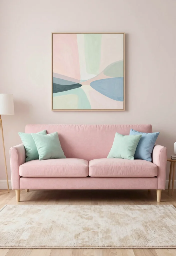 18 Colorful Living Room Inspiration Ideas Full of Personality - 12. Soft Pastels 1