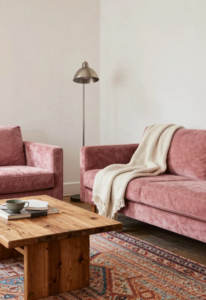 18 Colorful Living Room Inspiration Ideas Full of Personality - 4. Mixed Materials 1