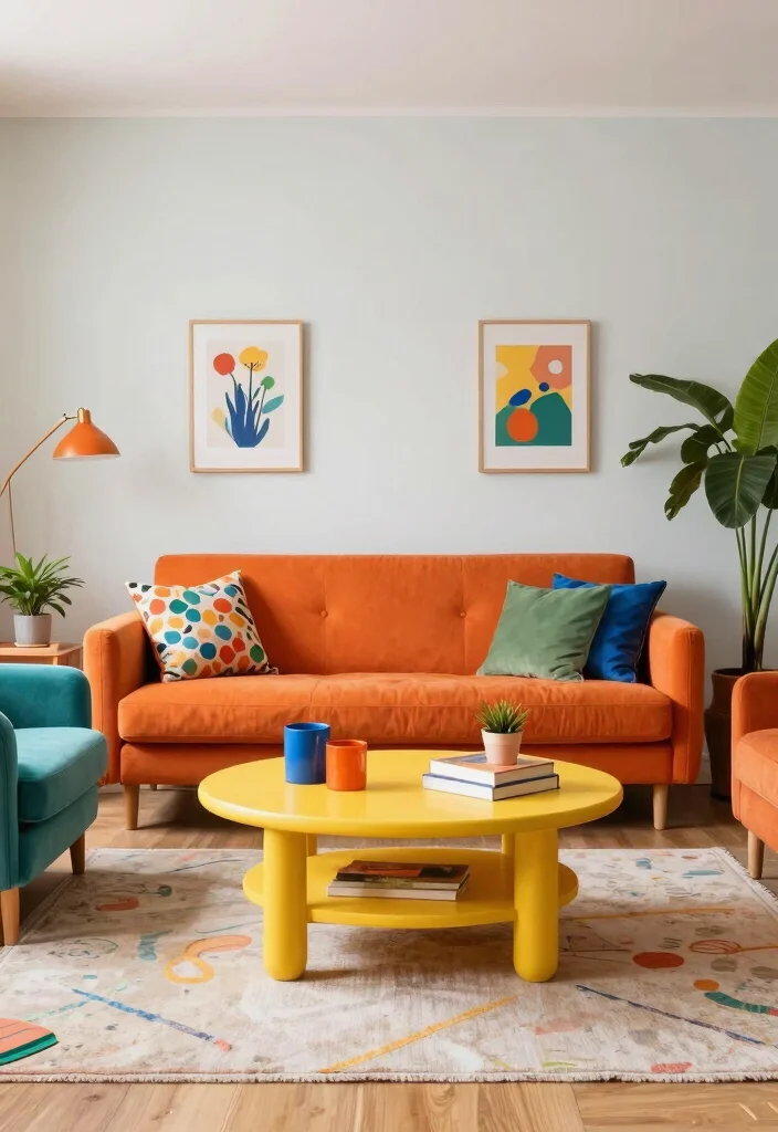 18 Colorful Living Room Inspiration Ideas Full of Personality - 6. Bright Furniture Choices 1
