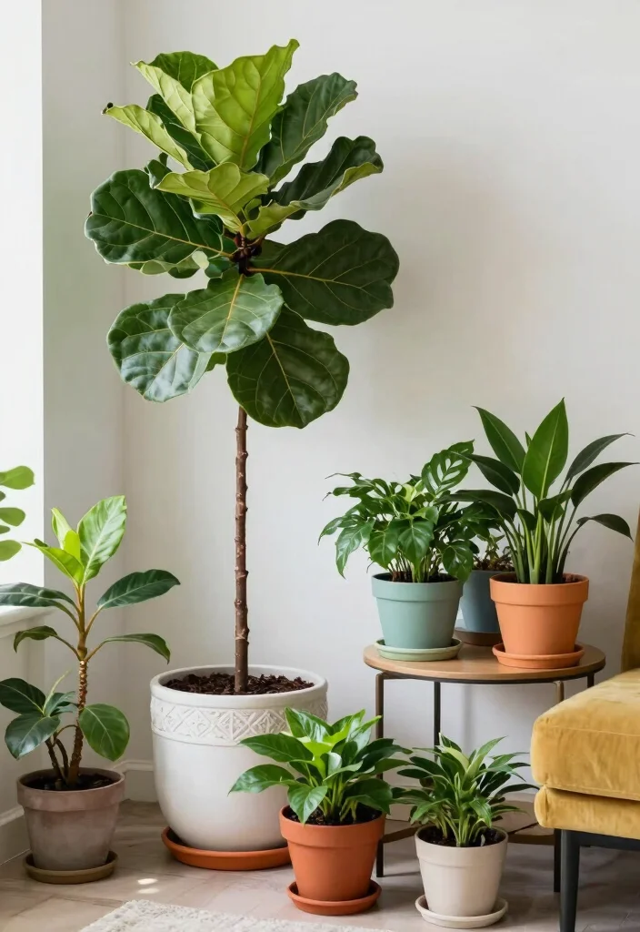 18 Colorful Living Room Inspiration Ideas Full of Personality - 9. Indoor Plants 1