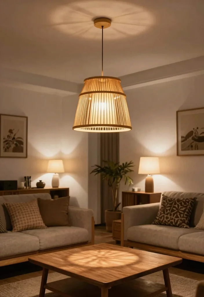 18 Indochine Living Room Ideas: Timeless East Meets West - 11. Unique Lighting Fixtures 1