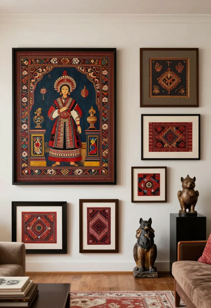 18 Indochine Living Room Ideas: Timeless East Meets West - 15. Cultural Artwork 1