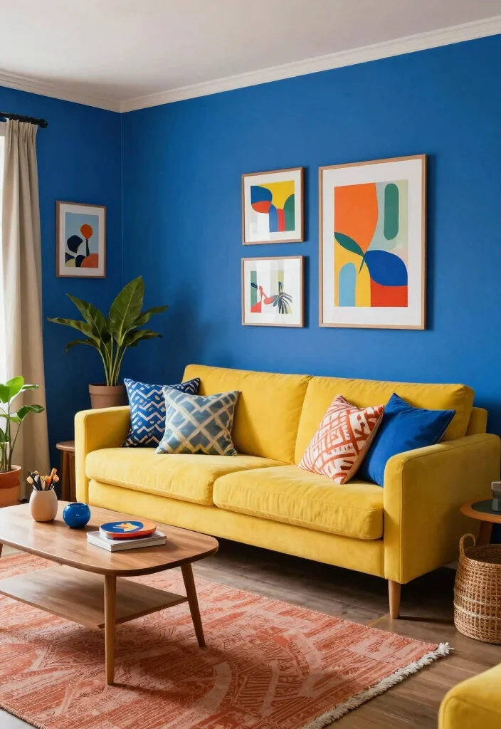 18 Living Room Mood Board Ideas To Define Your Style - 4. Bold and Beautiful: Statement Colors 1