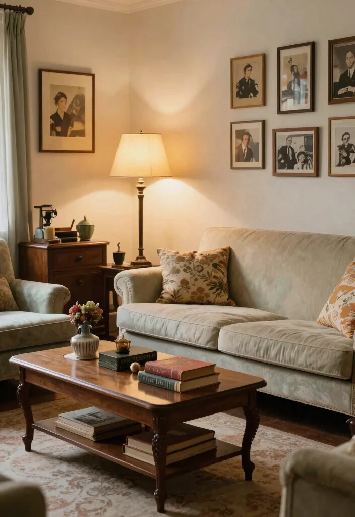 18 Living Room Mood Board Ideas To Define Your Style - 7. Vintage Revival: Timeless Classics 1