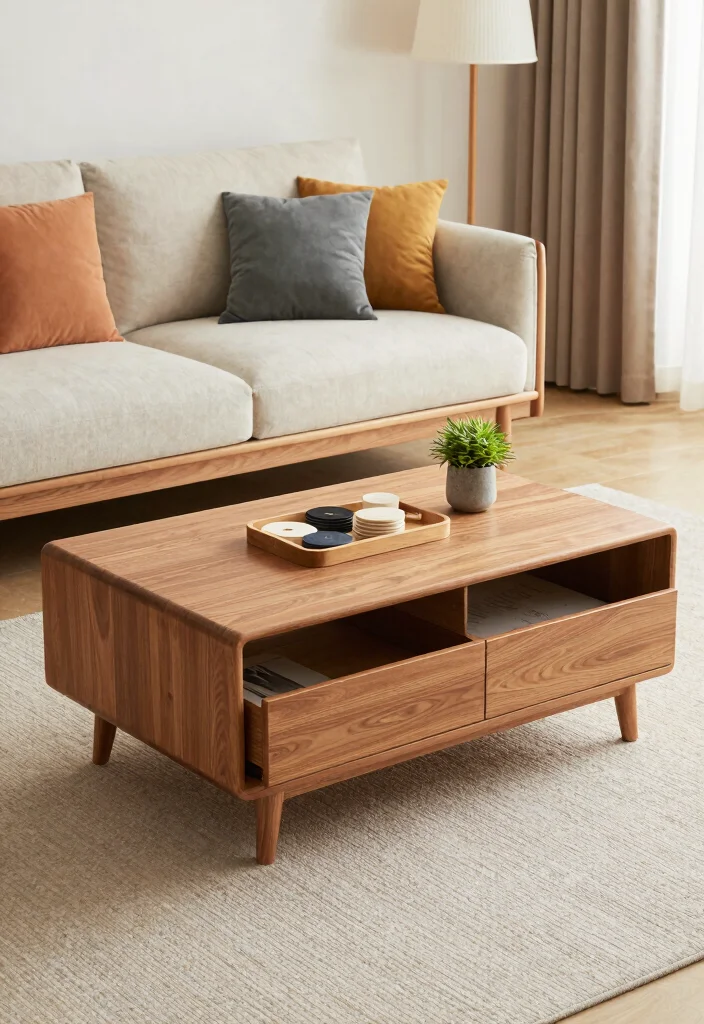 18 Living Room With TV Ideas Balanced Comfort and Style - 13. Functional Coffee Tables 1