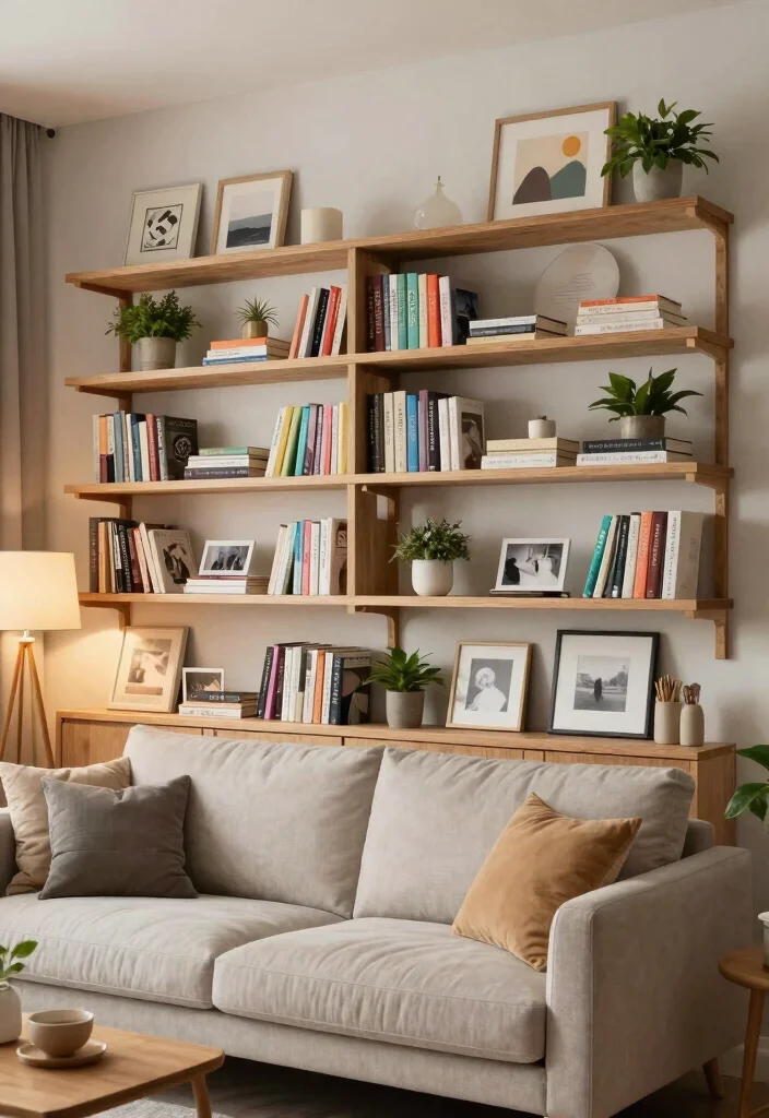 18 Living Room With TV Ideas Balanced Comfort and Style - 6. Open Shelving Displays 1