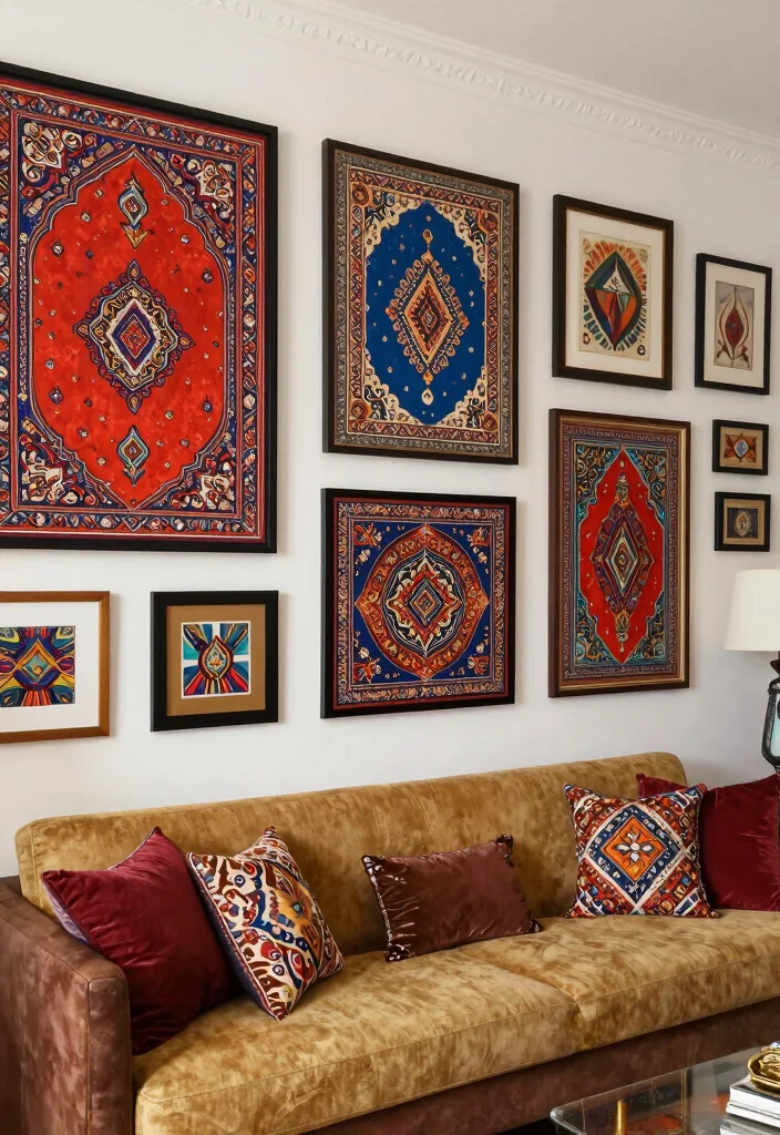 18 Persian Living Room Ideas: Rich Patterns and Heritage - 12. Use Bold Artwork 1