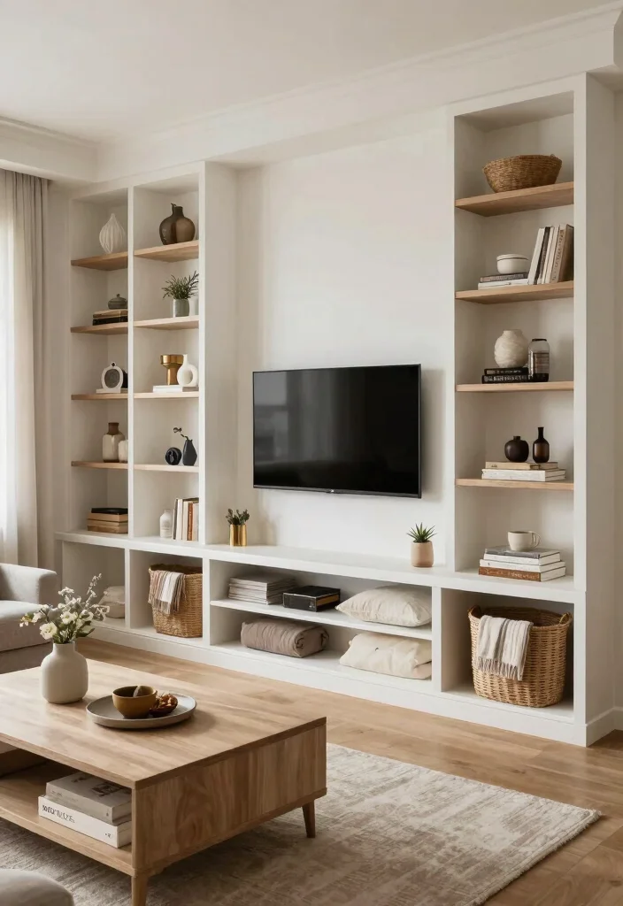 18 Transitional Living Room Ideas Perfect Balance of Styles - 13. Smart Storage Solutions 1