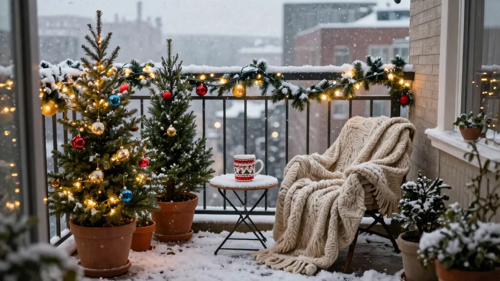 12 Balcony Christmas Decor Ideas for Apartments Without Outlets