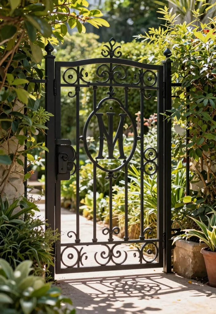12 Durable Wrought Iron Patio Gates That Last for Years Without Rusting - 10. Custom Designs: Personalizing Your Garden Entry 1