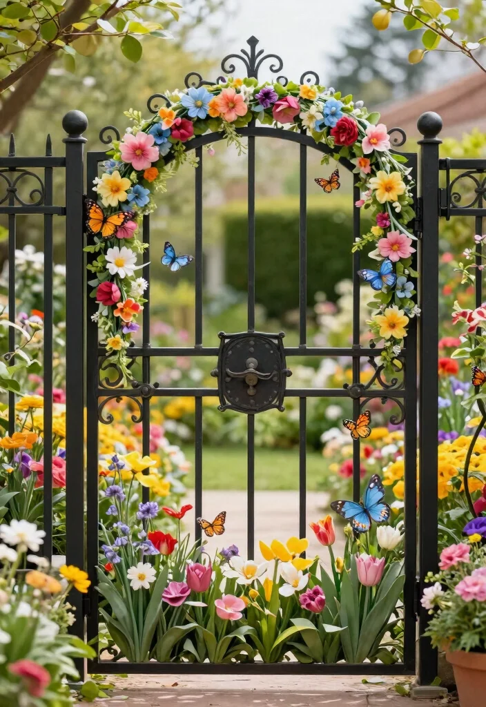 12 Durable Wrought Iron Patio Gates That Last for Years Without Rusting - 11. Seasonal Adaptations: Gates That Complement Every Season 1