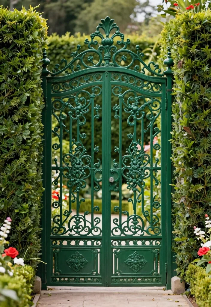 12 Durable Wrought Iron Patio Gates That Last for Years Without Rusting - 4. Ornate Designs: A Statement Piece for Your Garden 1