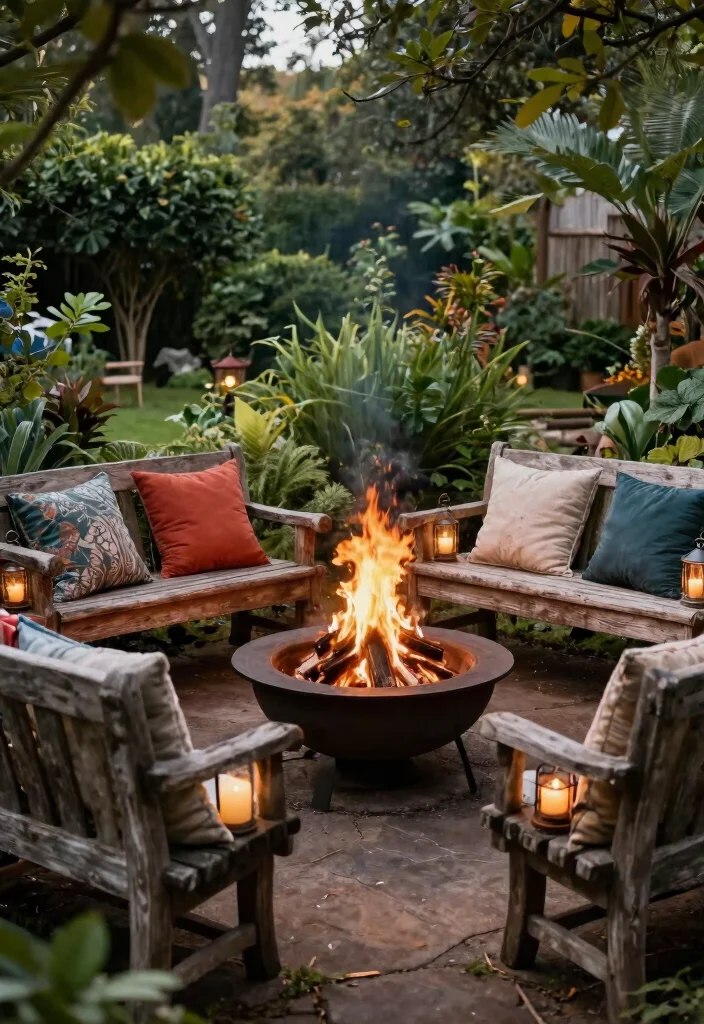 12 Fire Pit Seating Ideas That Keep Everyone Warm and Close 2 12 Fire Pit Seating Ideas That Keep Everyone Warm and Close - 1. Rustic Wooden Benches 1