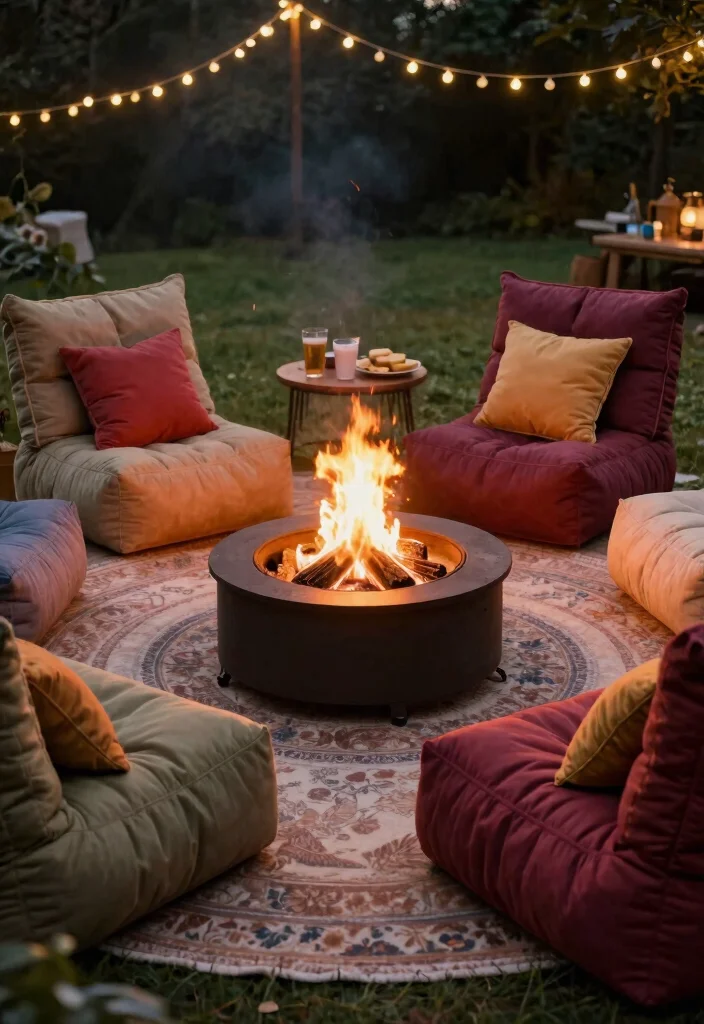 12 Fire Pit Seating Ideas That Keep Everyone Warm and Close 4 12 Fire Pit Seating Ideas That Keep Everyone Warm and Close - 3. Padded Lounge Chairs 1