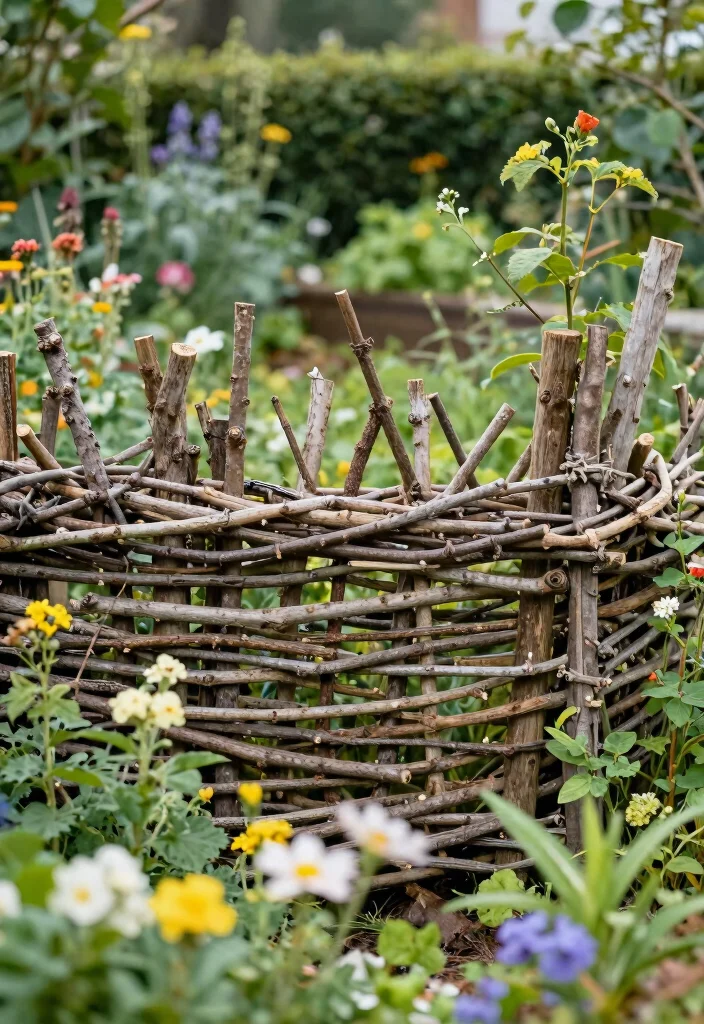 12 Garden Deer Fence Ideas That Actually Keep Them Out - 8. Natural Branch Fencing 1