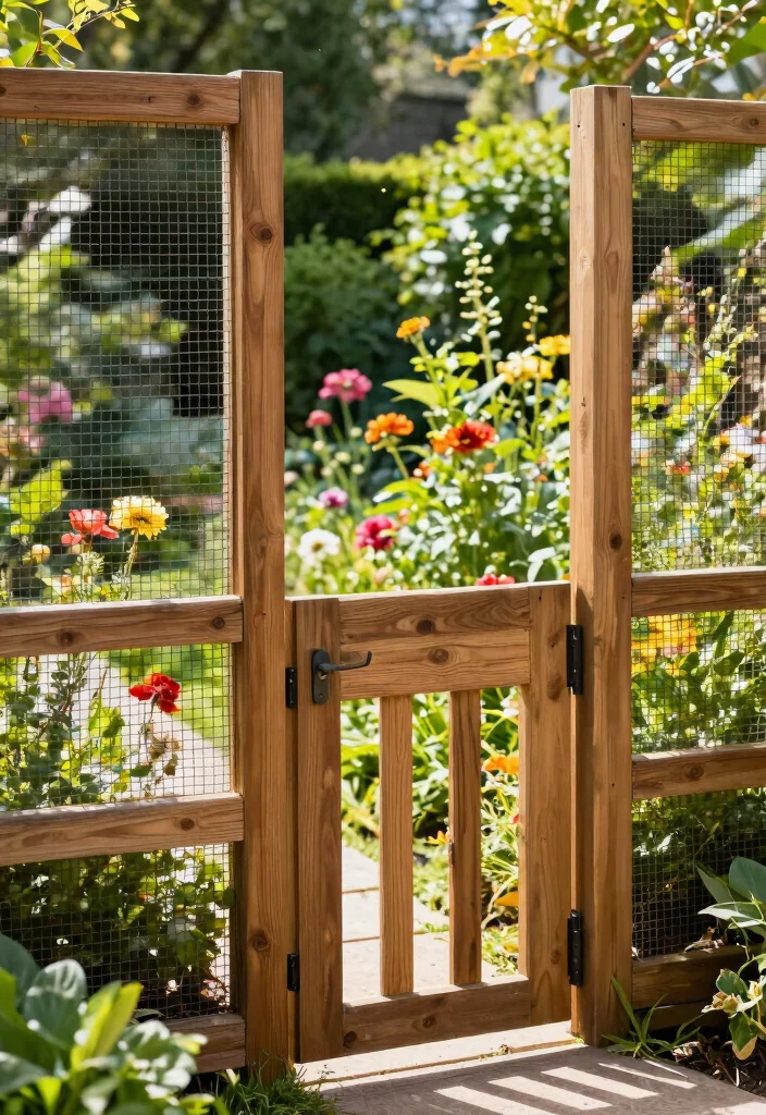12 Garden Deer Fence Ideas That Actually Keep Them Out - 9. Mesh and Wood Combo 1