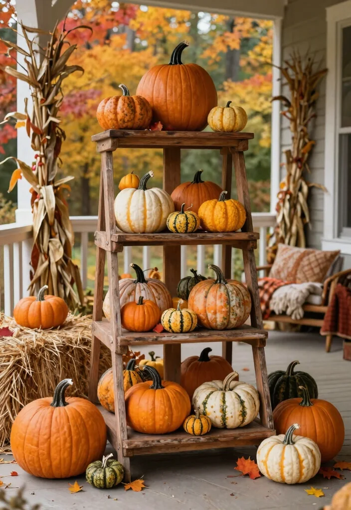 12 Halloween Porch Sign Ideas That Store Flat for Next Year - 2. Vintage-Look Pumpkin Stand 1