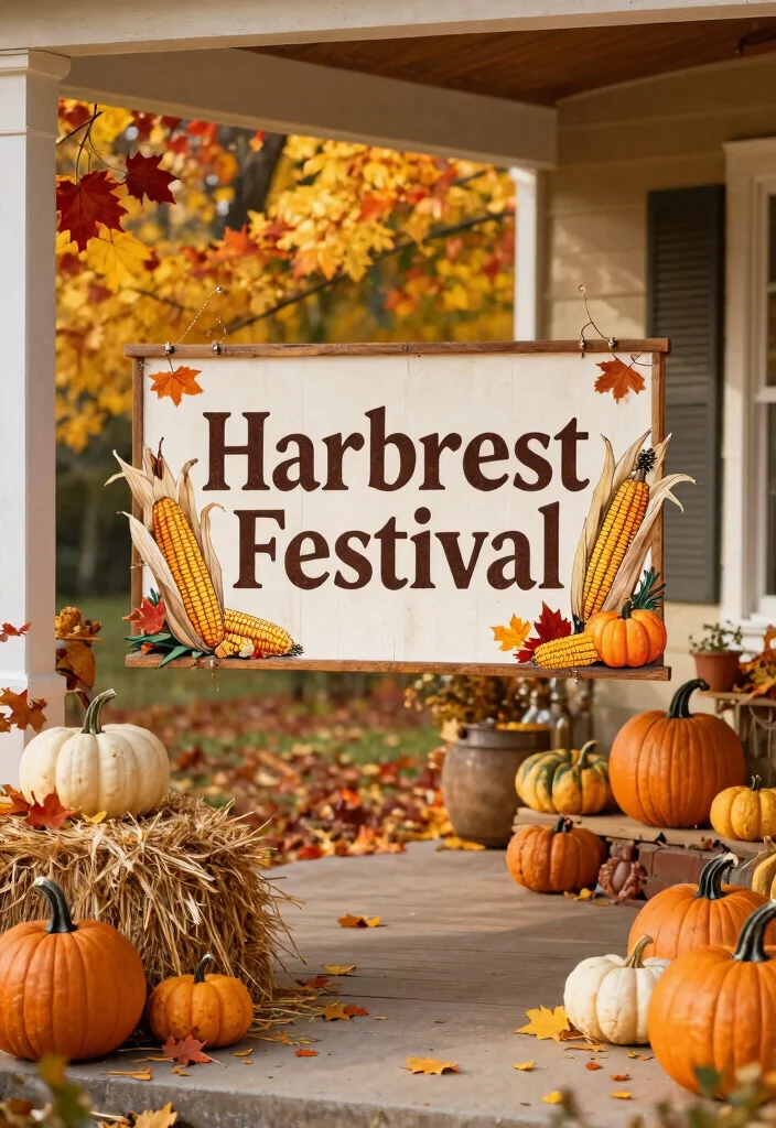 12 Halloween Porch Sign Ideas That Store Flat for Next Year - 7. Harvest Festival Sign 1