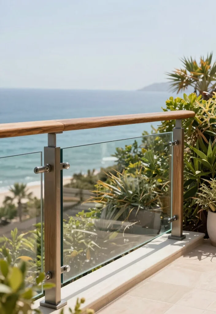 12 Iron Balcony Railing Ideas That Don't Rust in Wet Climates - 12. Mixed Materials for Unique Railings 1